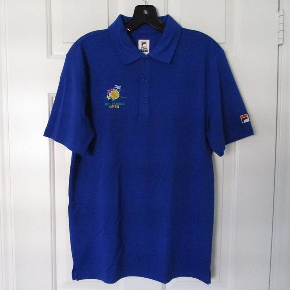 FILA Mens S/S BNP Paribas Open Royal Blue Tennis Polo Shirt - Size Medium - Picture 1 of 4